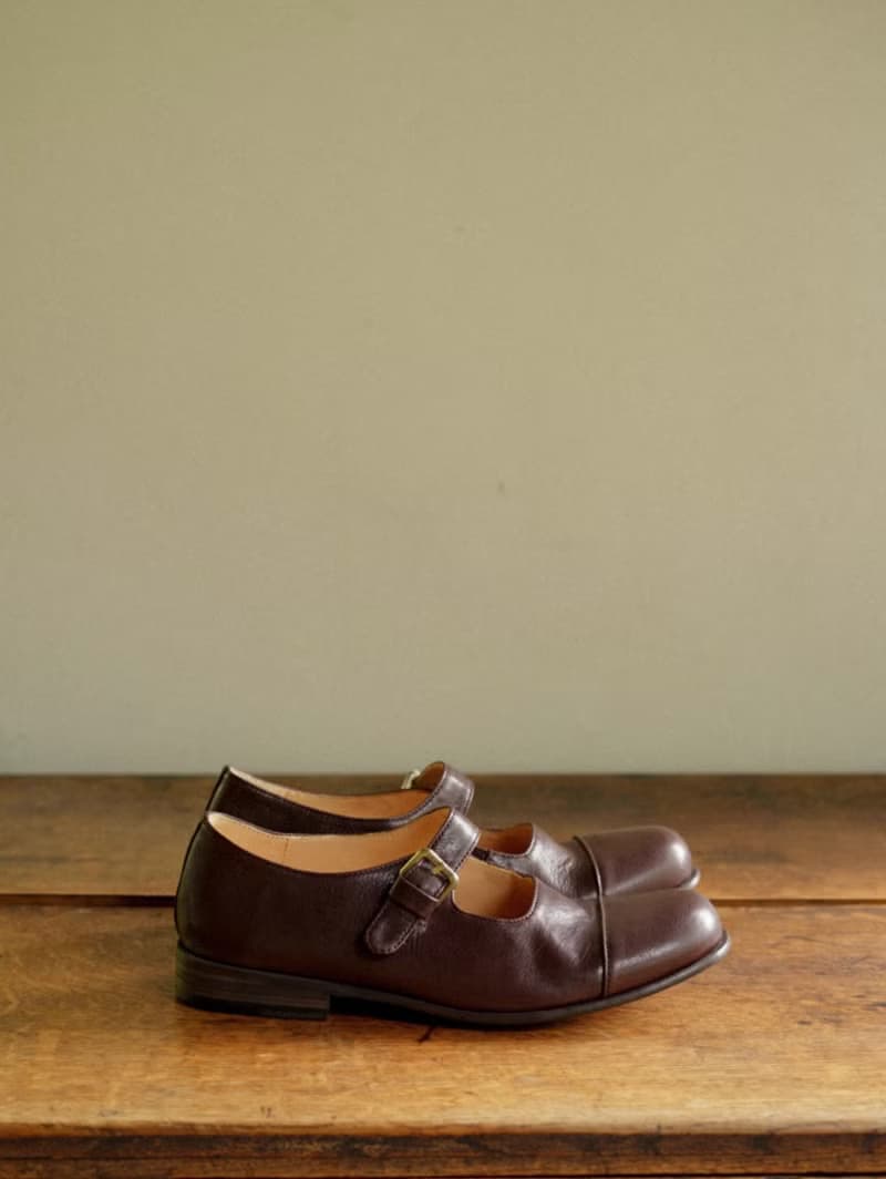 柔軟輕盈 復古羊皮瑪莉珍 手工製 巧克力色 手工製