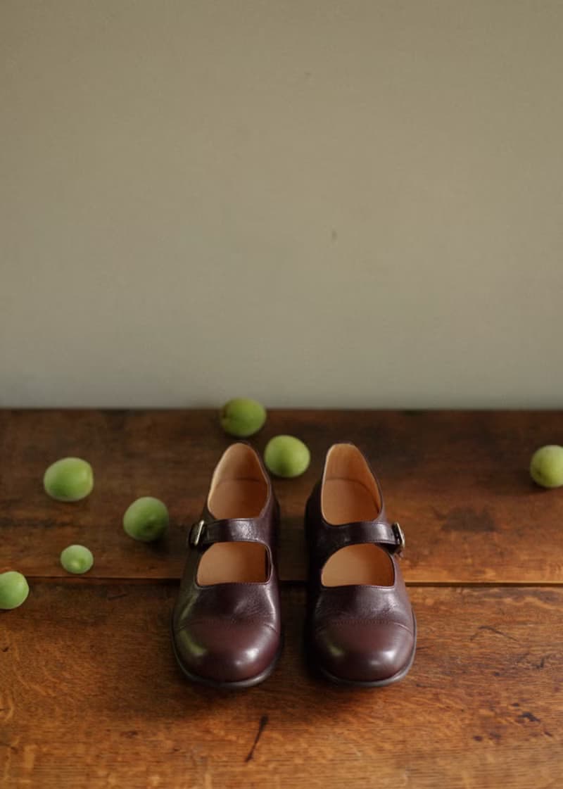 柔軟輕盈 復古羊皮瑪莉珍 手工製 巧克力色 手工製