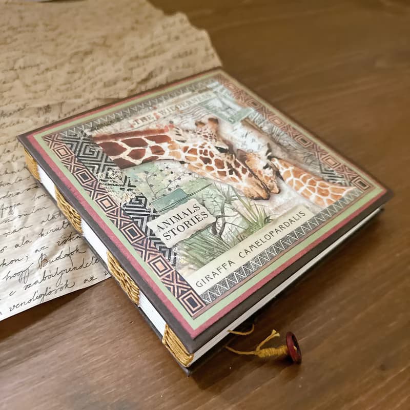 【精裝手縫書-草原動物】 方形本/手帳/日誌/送禮