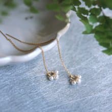 可愛貓肉球 珍珠長耳環耳線 可改夾式~為自己鼓掌