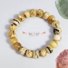 騰彪琥珀 天然琥珀蜜蠟 意象植物 白花蜜蠟 經典素色 單圈手鍊