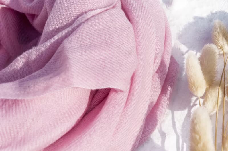 喀什米爾羊絨Pashmina編織圍巾 手工編織 喀什米爾Cashmere 羊絨圍巾 純羊毛圍巾披巾 戒指絨披肩-玫瑰粉色