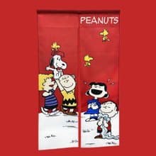 SNOOPY史努比門簾 窗簾 裝飾性掛布 -150公分殷紅色史奴比長門簾