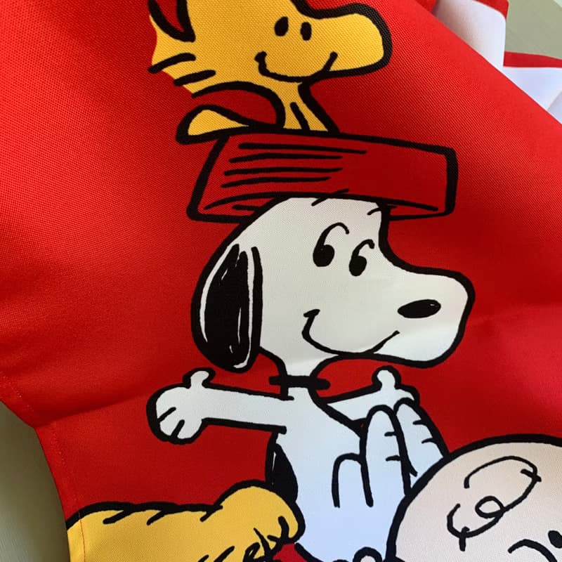 SNOOPY史努比門簾 窗簾 裝飾性掛布 -150公分殷紅色史奴比長門簾