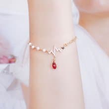 Giftest 珍珠石榴石 / 心血 基督教耶穌福音手鍊手鏈水晶B19