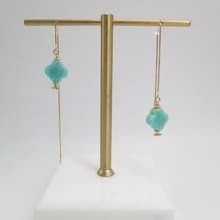 【生日禮物】COLE COOL原創幸運草天河石純銀耳線耳環 可拉長短