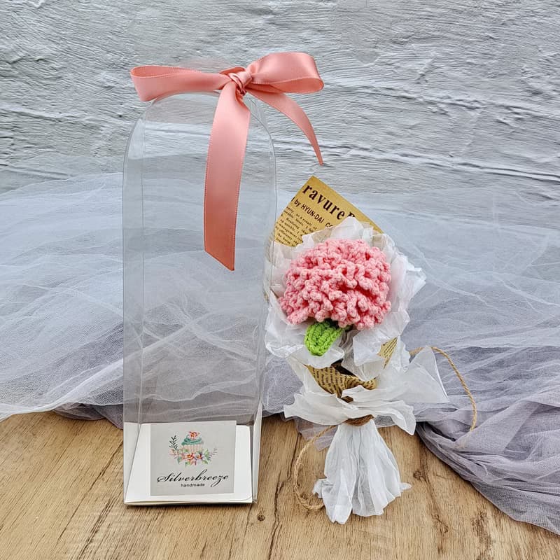 手鉤迷你康乃馨花束禮盒  生日禮物 花束 情人節 母親節 CRF-037