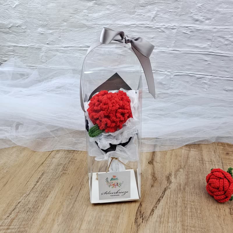 手鉤迷你康乃馨花束禮盒  生日禮物 花束 情人節 母親節 CRF-037