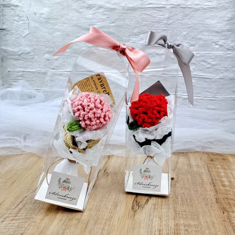 手鉤迷你康乃馨花束禮盒  生日禮物 花束 情人節 母親節 CRF-037