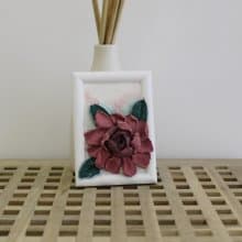 Small textured art, miniature painting, original gift for her