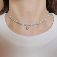 mini flower beaded necklace 托帕石花朵寶石串珠項鍊