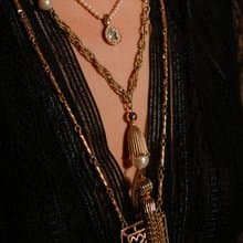 Vintage Pearl Gold Tassel Long Necklace