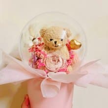 蒔漫花間—密語熊心 抱抱桶 永生花禮 七夕 情人節