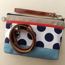 手拿包 Lovely Canvas Pouch and Crossbody, Polka Dot Design 化妝包 /收納袋