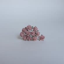Paper Flower, 100 pieces mulberry DIY rose supply size 0.8 cm. dusty pink color.