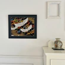 色打掛からつくるきものアート 刺繍着物 和モダン 和風インテリア 鶴 プレゼント 結婚祝 新築祝 長寿祝 縁起物 インテリア　042 made in japan