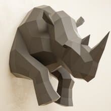 Papercraft Rhino, Paper craft rhinoceros, DIY sculpture, PDF DIGITAL TEMPLATE