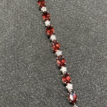 星耀 在台現貨 天然 石榴石 手鍊 印度製 925純銀