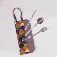 提把環保餐具套- 深紫花簇