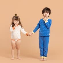 【福袋】印花樂X麗嬰房童裝 長袖內搭套裝/呼呼熱甜湯/小豆紋藍色