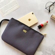 口罩收納包 護照夾 /  防潑水 平織緹花 小編織黑深紫