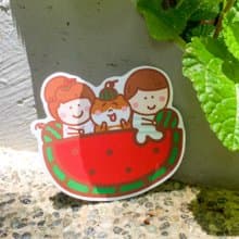 西瓜貓船の防水貼紙 (行李箱/筆電適用) Waterproof stickers