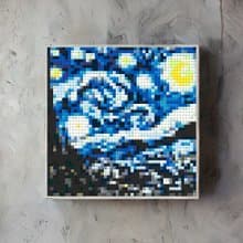 【裝飾】積木名畫掛畫: 星夜 - 文森梵谷 療癒小物 入厝禮