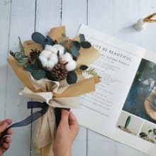 情人節棉花乾燥花束-畢業花束 畢業禮物畢業畢業 老師禮物