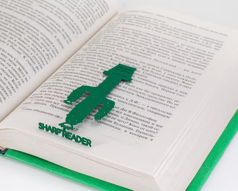 Green Metal bookmark Cactus // Sharp Reader // Free shipping worldwide