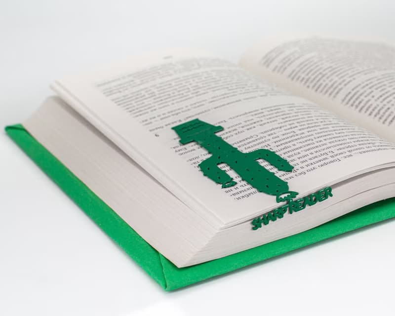 Green Metal bookmark Cactus // Sharp Reader // Free shipping worldwide