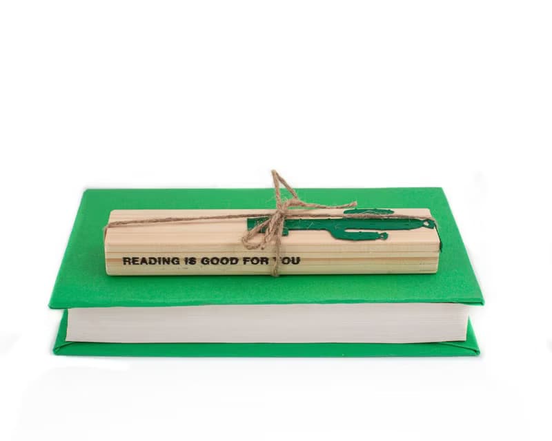 Green Metal bookmark Cactus // Sharp Reader // Free shipping worldwide