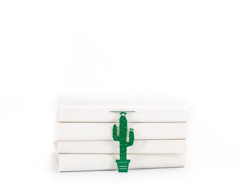 Green Metal bookmark Cactus // Sharp Reader // Free shipping worldwide