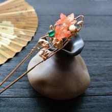 【墨徽閣】魚戲荷葉髮釵