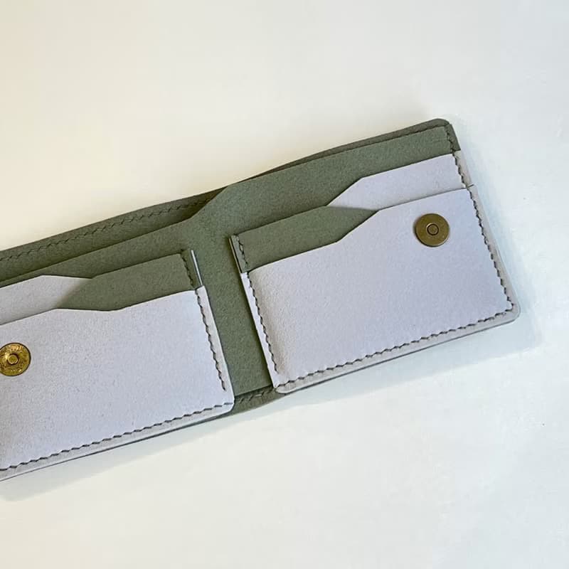 Section 素皮革質感短夾 - 聖誕森林色系 - 拼色