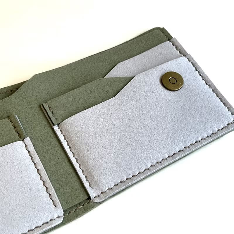 Section 素皮革質感短夾 - 聖誕森林色系 - 拼色