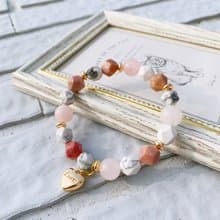 白松石/薔薇輝石/粉水晶 手作設計款能量水晶手鍊