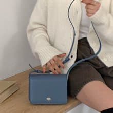 韓國 The Ally | BUNNY BAG | 藍色 | 牛皮手袋 斜背包