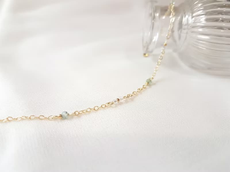 晴空 ‧ 磷灰石 白水晶 細手鍊