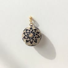 日本的傳統工藝 手鞠球 刺繡 耳環 幾何 米色 深藍