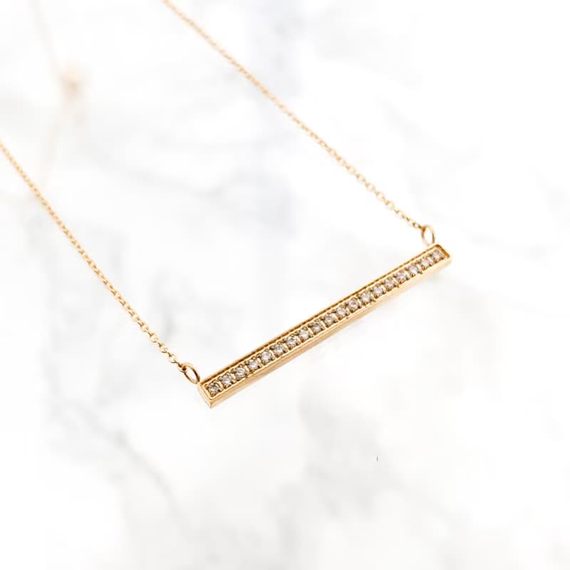 stanless cz bar necklace n303 項鍊 立方氧化鋯