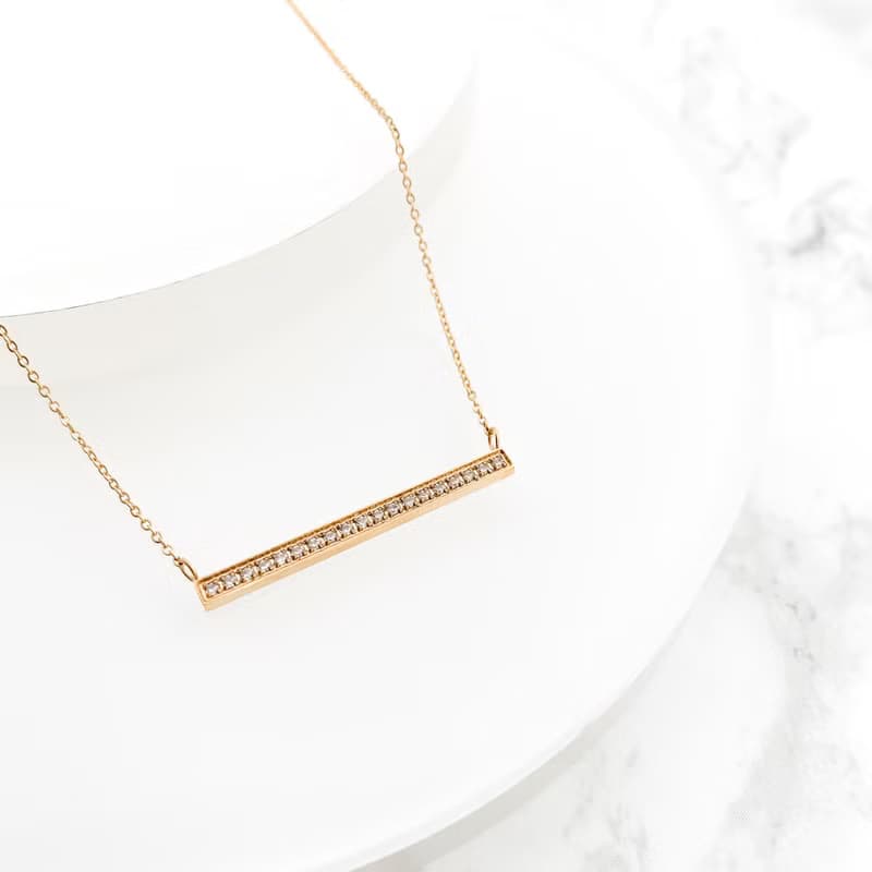 stanless cz bar necklace n303 項鍊 立方氧化鋯