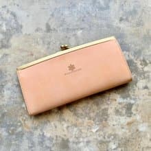 浮足口金の薄型長財布　smart ナチュラルベージュ