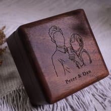 【手繪－雷雕戒指盒】求婚/婚戒盒/鑽戒盒 戒指收納盒 結婚 禮物