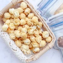 Stay Home解饞零食 爆米花60g入-藍色梅森瓶造型夾鏈袋裝 下午茶