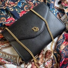 中古包 Vintage Christian Dior 黑色牛皮鏈條包
