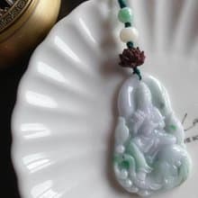 天然緬甸玉翡翠 普賢菩薩 智慧 龍 蛇 守護神 玉牌 禮物 包