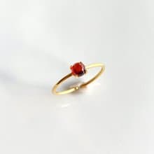 18kgp+SV925 高等級石榴石 迷你寶石戒 / 一月誕生石