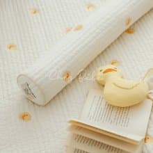 韓國Chezbebe粉黃小鴨刺繡純棉圓筒抱枕  寶寶