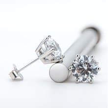 1克拉 經典六爪莫桑鑽耳環 純銀項鍊 婚戒 情侶對戒 鑽石 結婚
