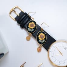 向日葵/太陽花 刺繡耳環